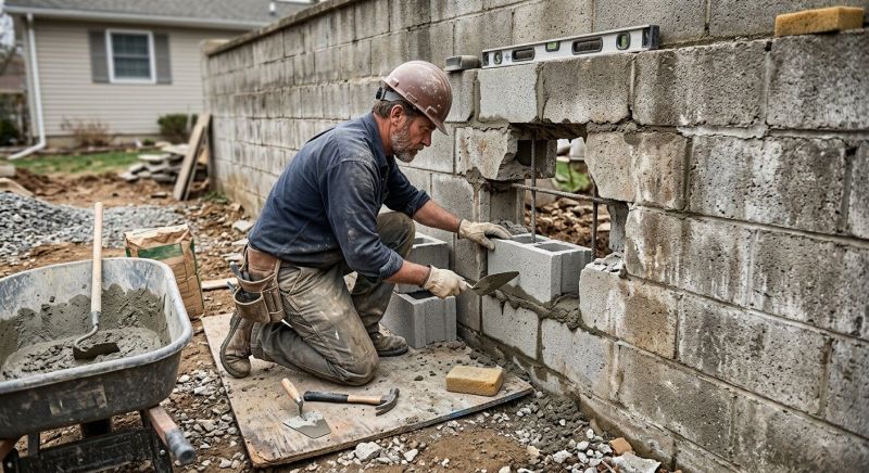 Block Wall Repair in Fleetwood, NC