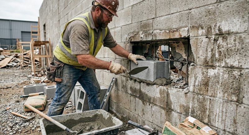 Cinder Block Wall Repair in Creston, NC