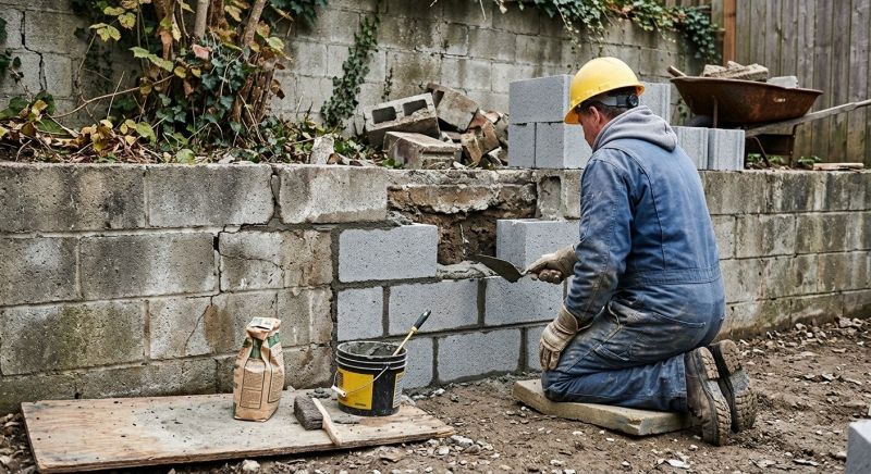 Cinder Block Wall Repair in Creston, NC