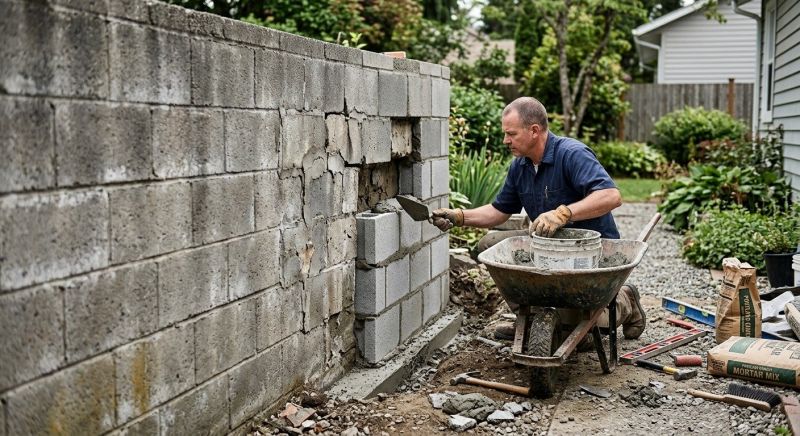 Cinder Block Wall Repair in Lenoir, NC
