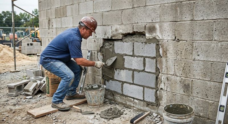 Cinder Block Wall Repair in Watauga County, NC