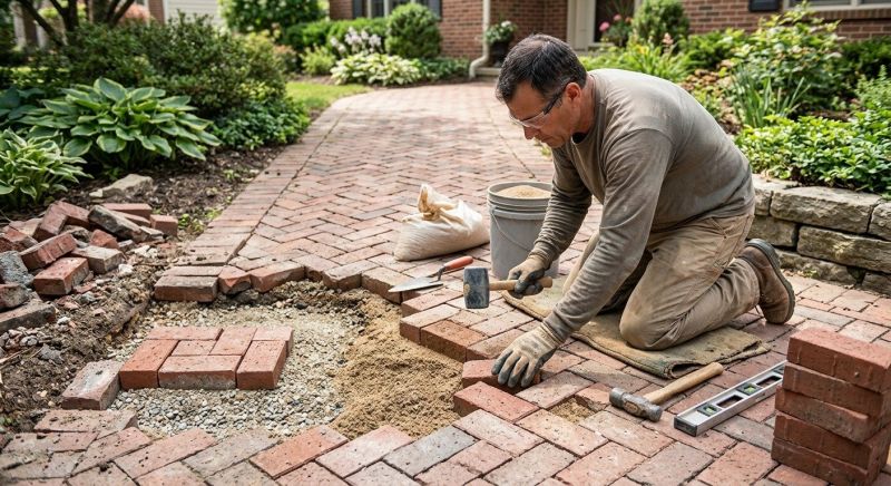 Entryway Brick Repair in Boone, NC