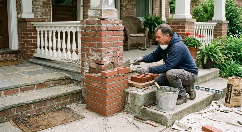 Porch Brick Repair in Boone, NC