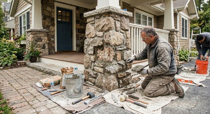 Stone Column Repair in Boone, NC